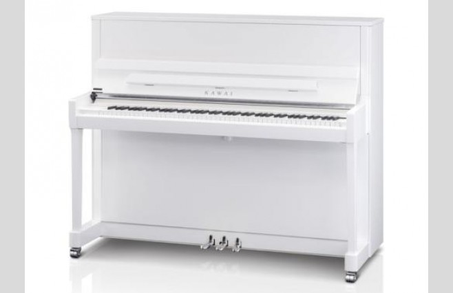 Kawai K-300SL Snow White Polish (Silver Fittings) Upright Piano All Inclusive Package - Image 1